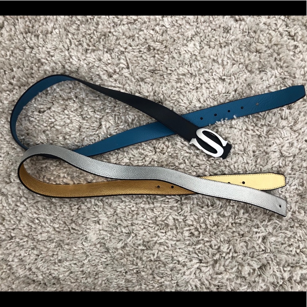Reversible, monogram S belt with buckle